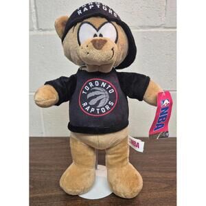 Toronto Raptors NBA Plush Bear in Black Hoodie and Cap